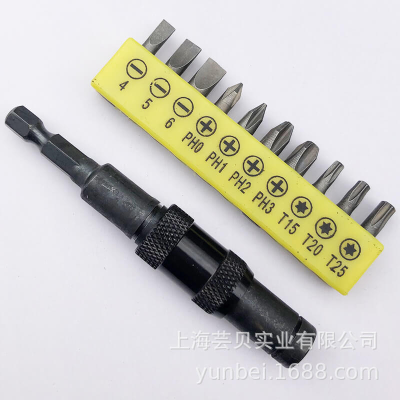 1/4 Hex Magnetic Drill Extension With 10-Bit Set